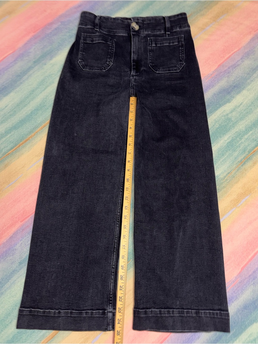 Anthropologie | Pilcro | Black The Skipper Wide-Leg High Rise Denim Jean size 28 - Picture 6 of 10